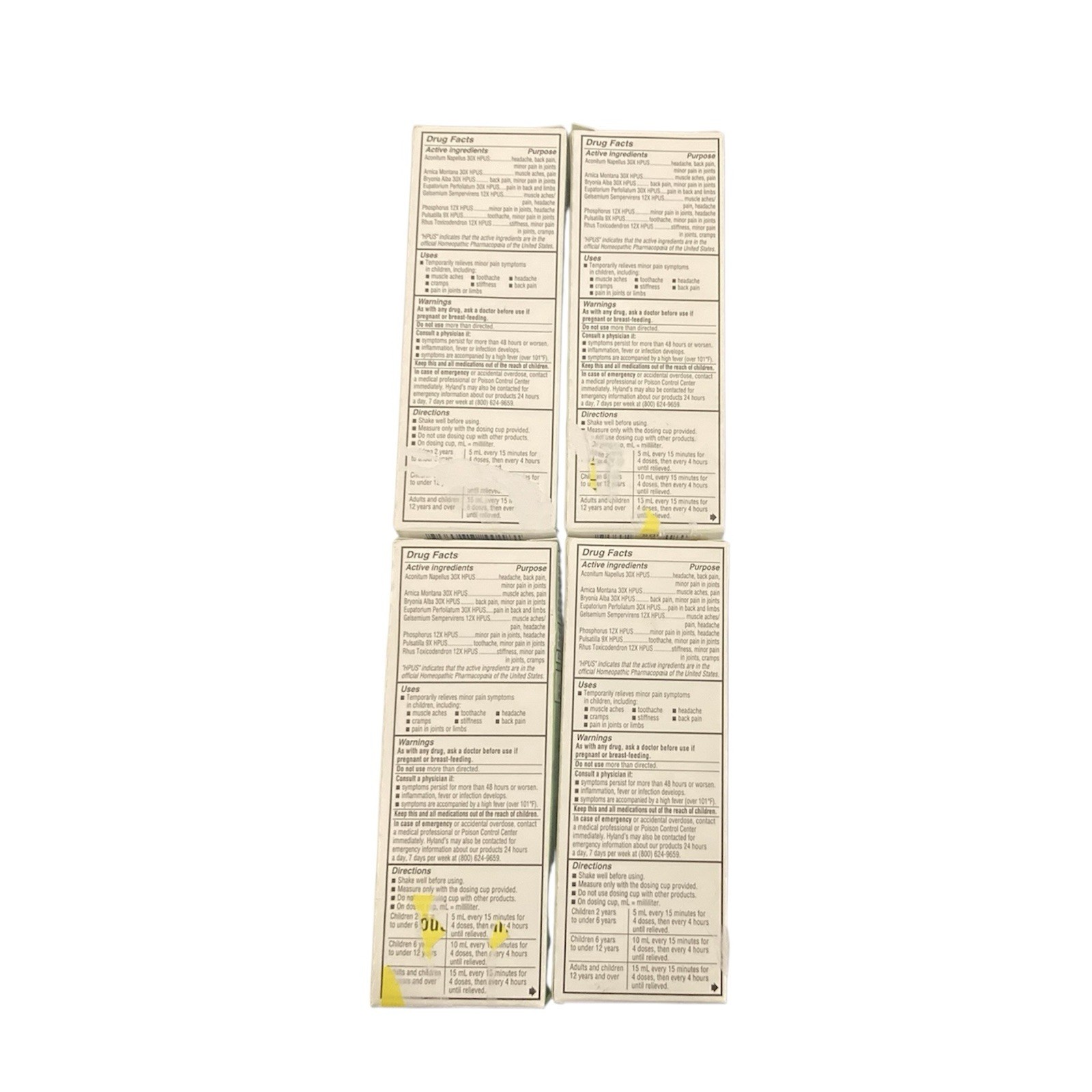 4 X Hyland’s 4 Kids Homeopathic Pain Relief Liquid Grape Flavor 4oz