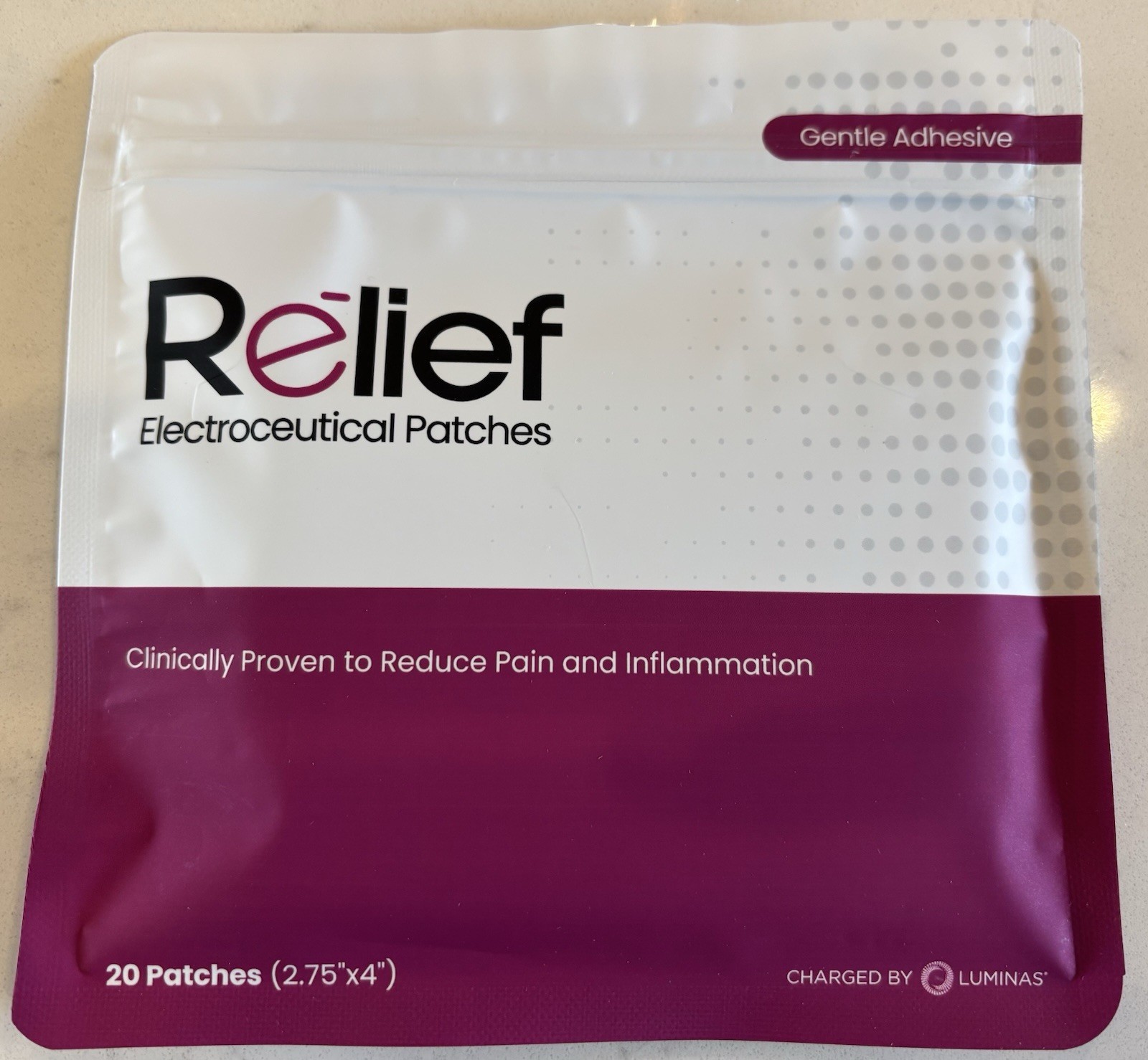 Luminas Relief Electroceutical Patches Gentle Adhesive 20 Patches 2.75″ X 4″