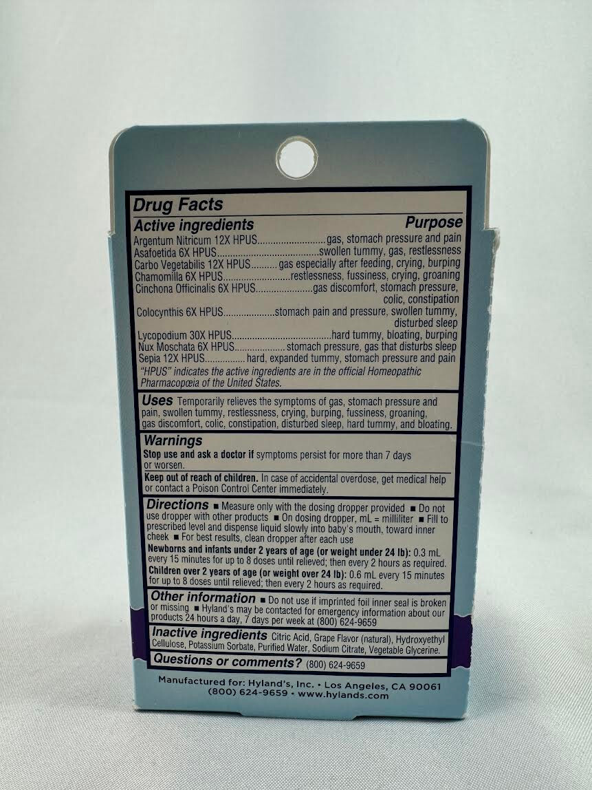 1 Hyland’s Gas Drops for Babies Baby, Natural Gas Relief, Grape Flavor, 1 Fl Oz