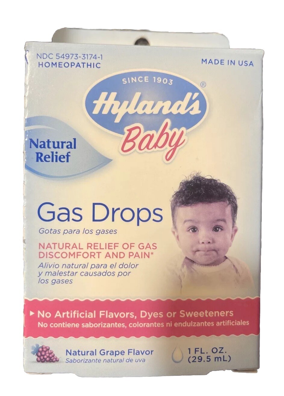 1 Hyland’s Gas Drops for Babies Baby, Natural Gas Relief, Grape Flavor, 1 Fl Oz