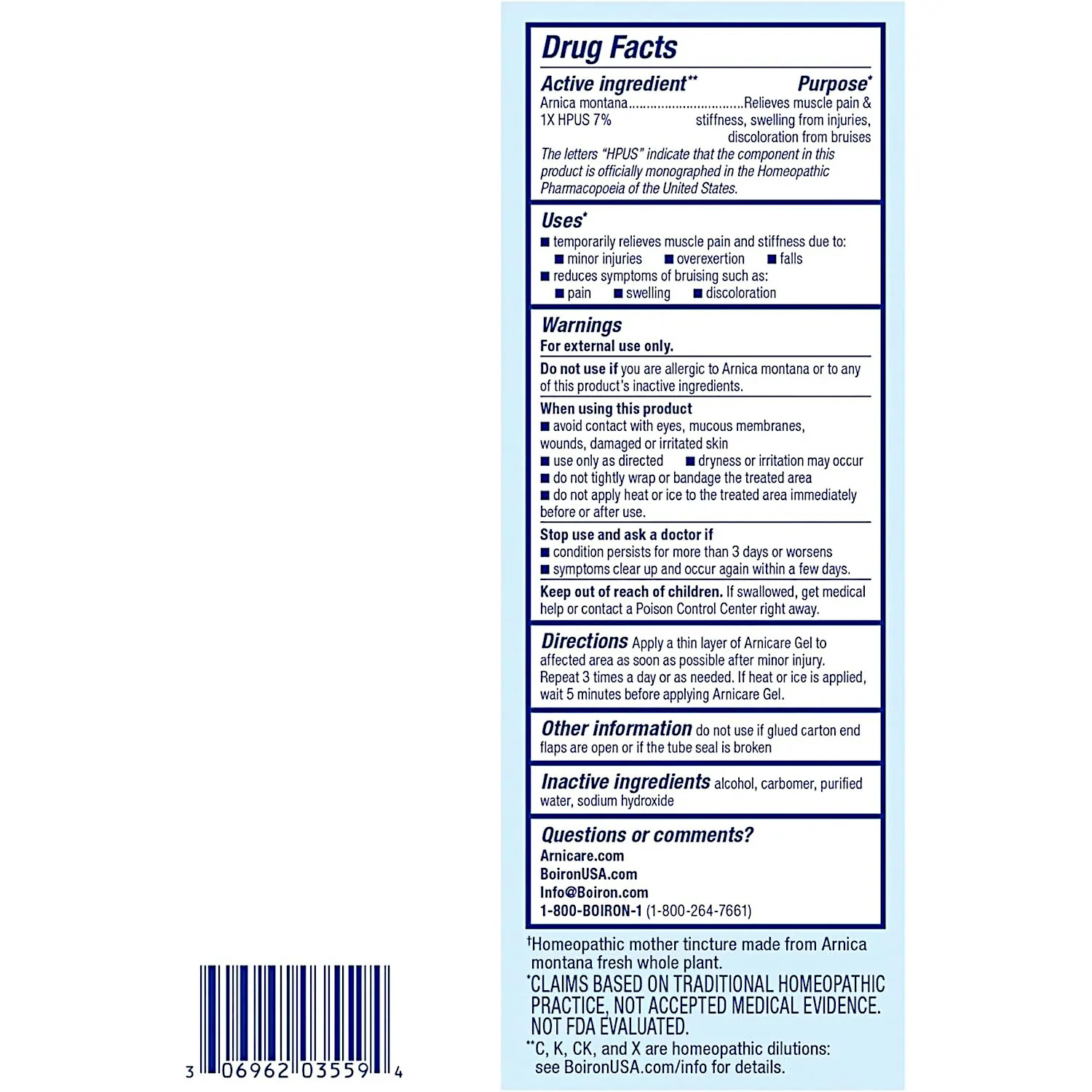 Boiron Arnicare Arnica Gel Pain Relief, 2.6 Ounces