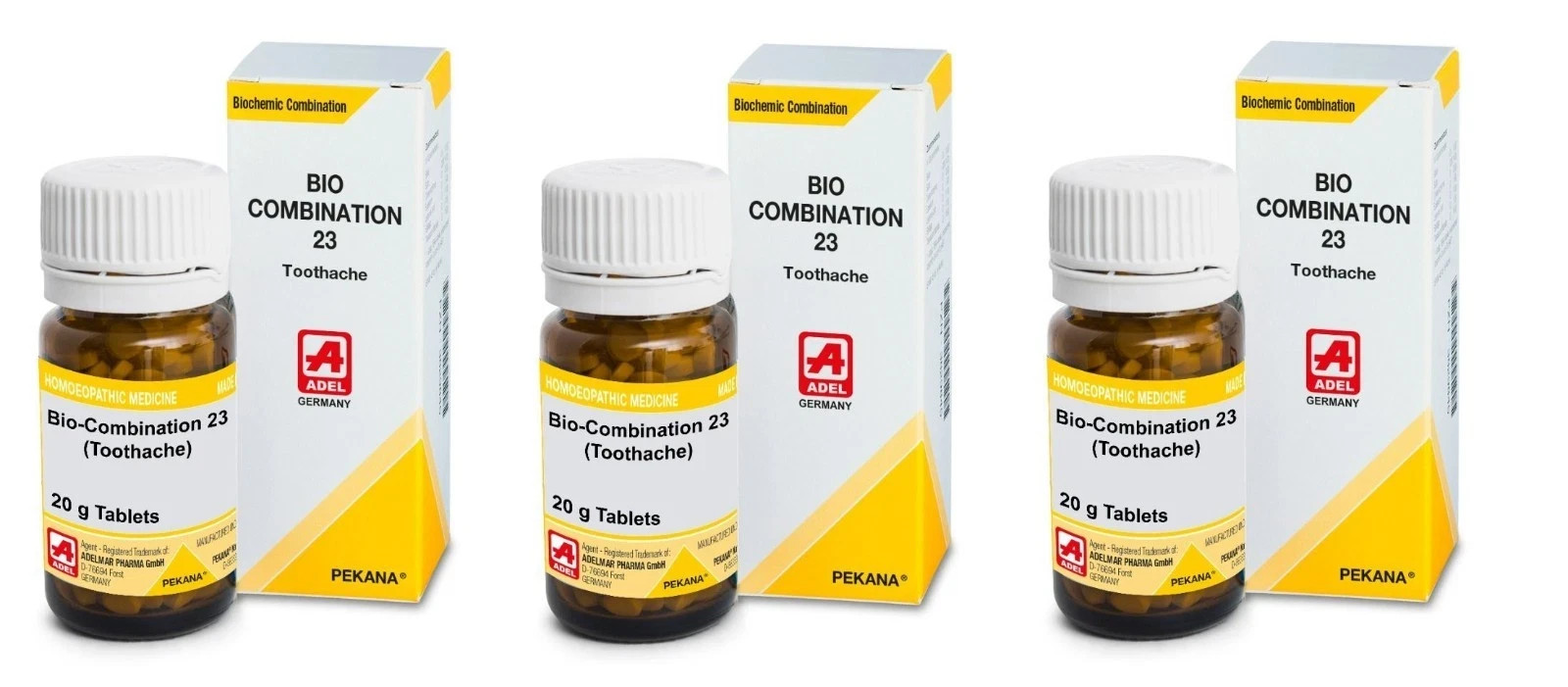 ADEL Bio-Combination 23 Toothache 3×20g Tablets Natural Relief for Dental Pain