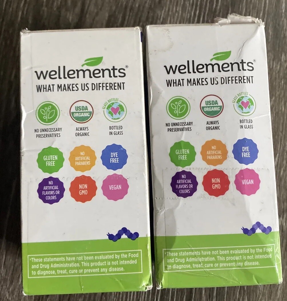 WELLEMENTS Organic Elderberry Immune Syrup Supplement 4 Oz Lot Of 2