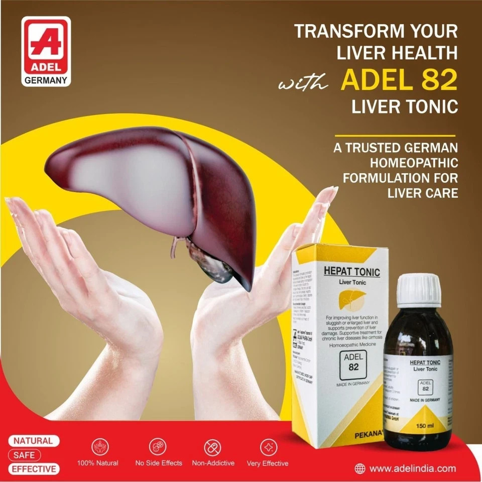 ADEL 82 Liver Tonic 150ml Pack of 2 Homeopathic Support for Digestion Care