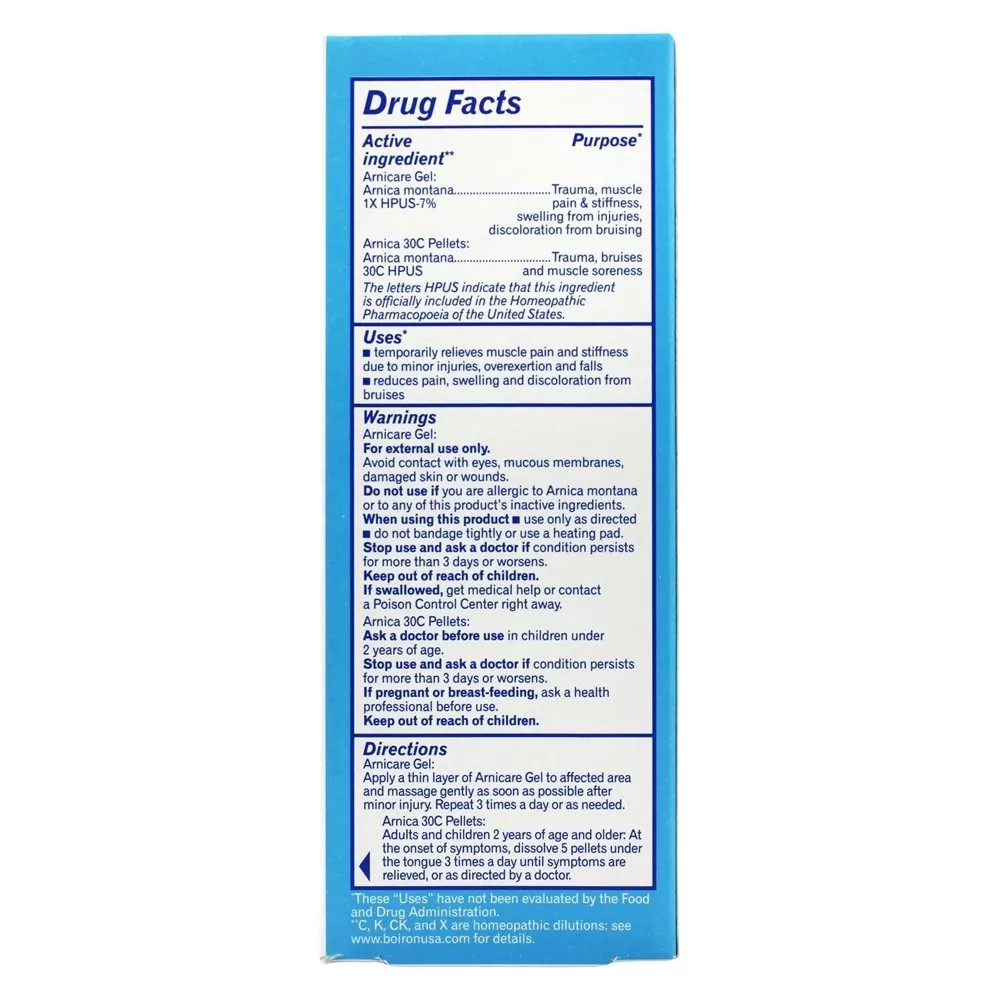 Boiron Arnicare Arnica Gel Value Pack + 1,30C Arnica Montana Blue Tube!,2.6Oz