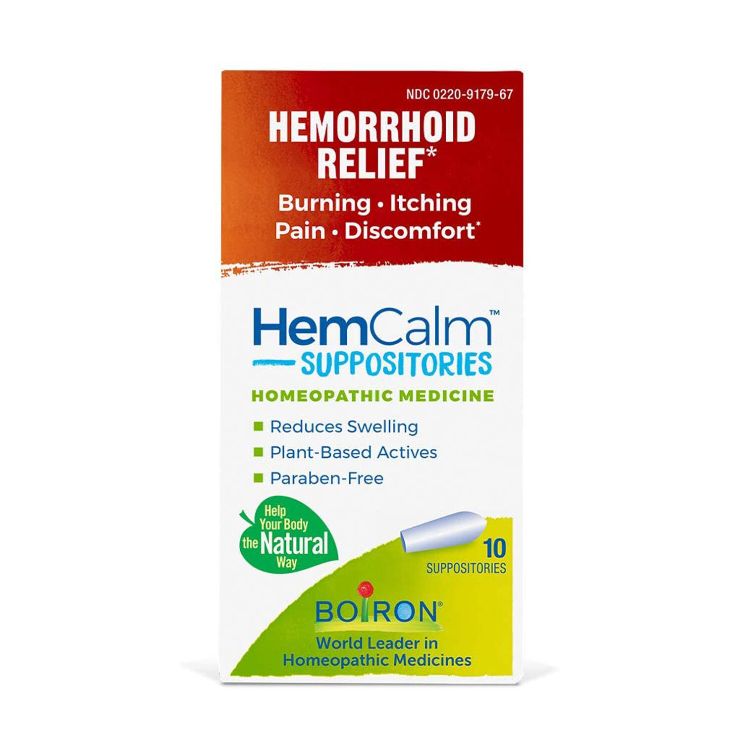 Boiron HemCalm Hemorrhoid Relief, 10 Suppositories