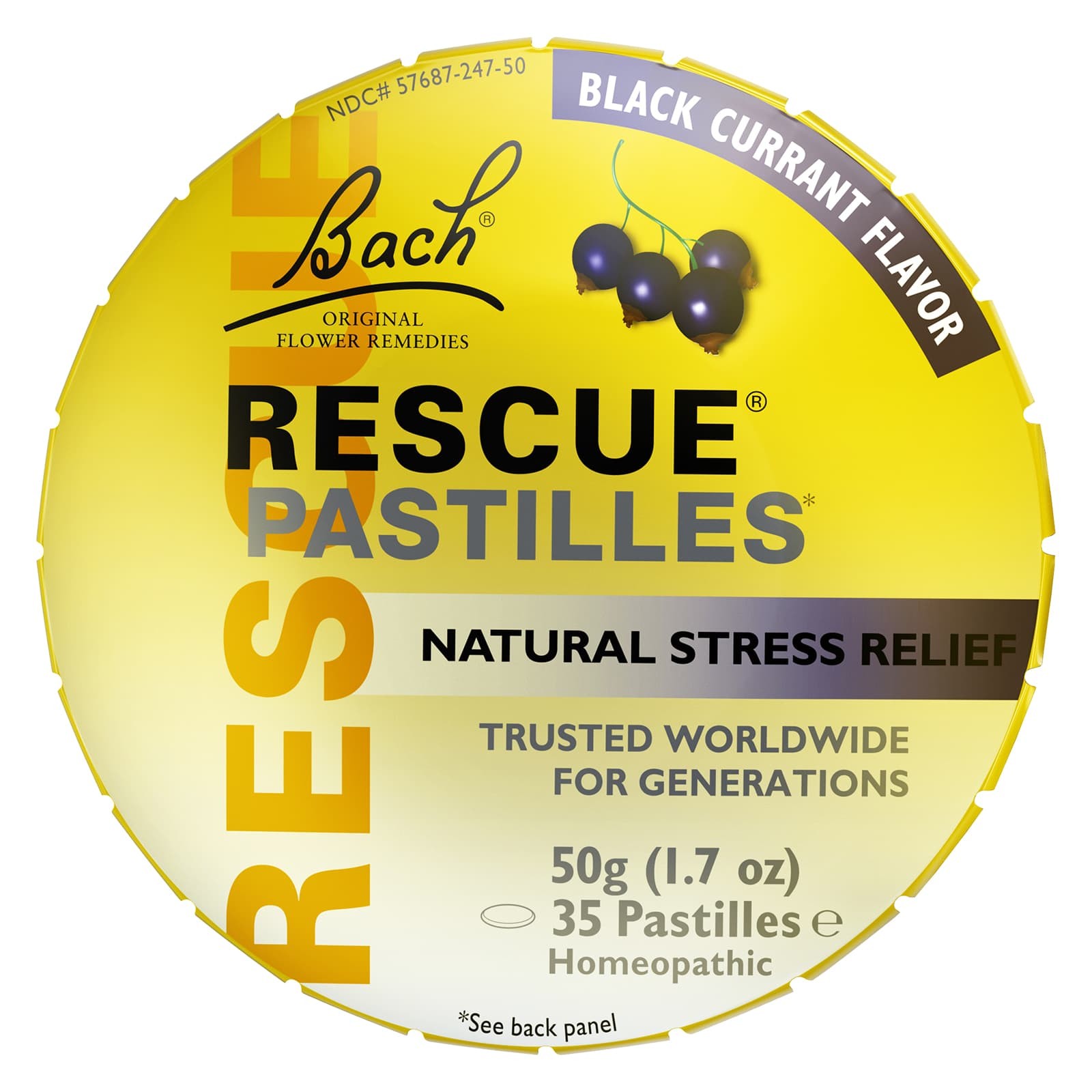 Bach RESCUE Stress Relief Black Currant 50g 1.7 oz, Clearance for EXP 07/2026