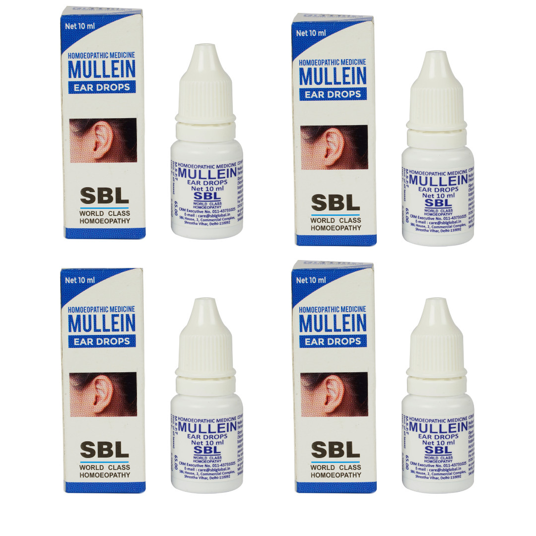 SBL Mullein Ear Drops for Fungal Infection Earache (10ml) – Pack of 4