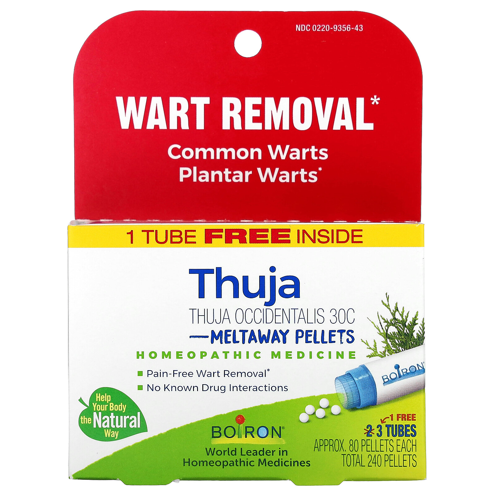 Thuja Occidentalis, 30 C, 3 Tubes, Approx 80 Pellets Each