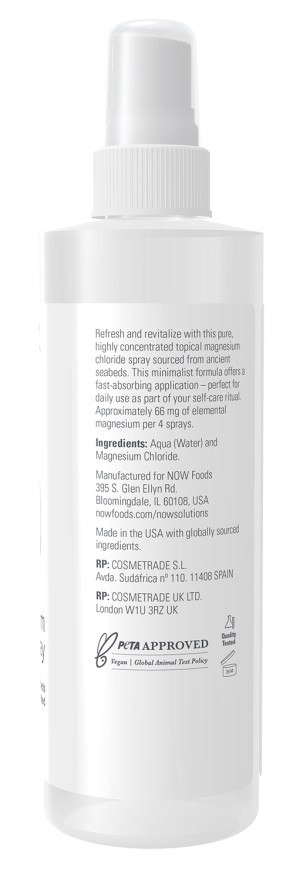 NOW Foods Magnesium Topical Spray Zechstein Seabed Body Mist 8 fl. oz. 11/27