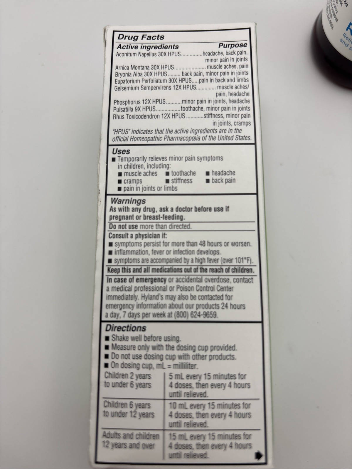 Hyland’s 4 Kids Homeopathic Pain Relief Liquid Grape Flavor 4 fl oz Discontinued