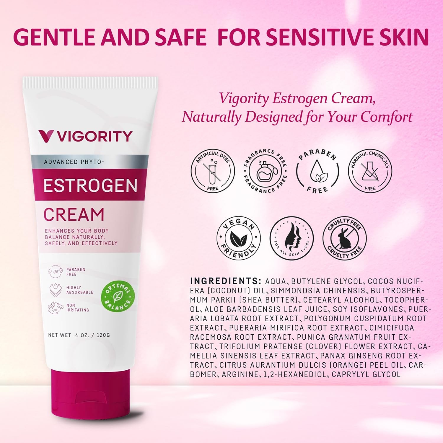 Estrogen Cream For Women, Natural 4 Ounce (Pack of 1), Multicolor