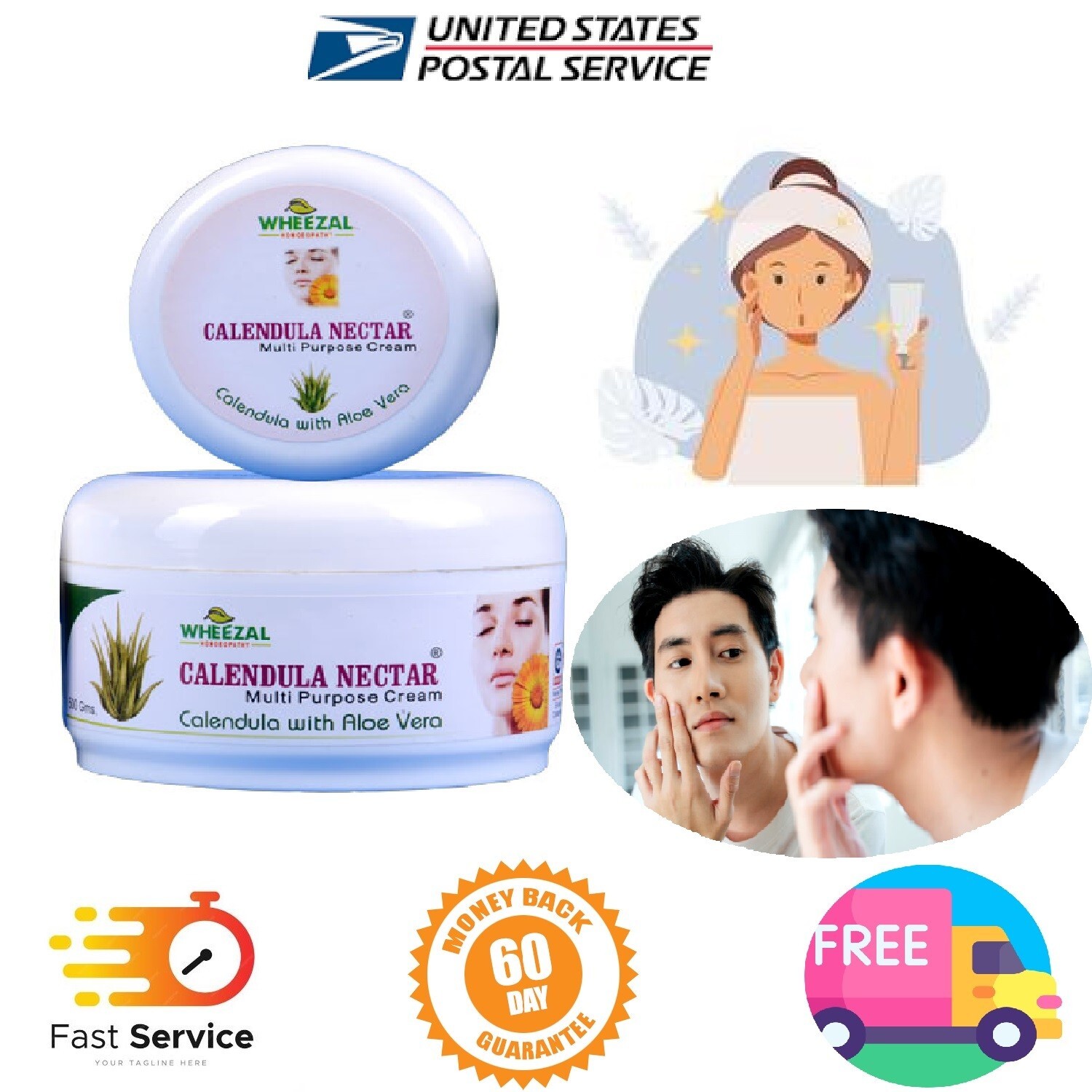 Wheezal homeopathy Calendula Nectar Cream with Aloe Vera (100g)