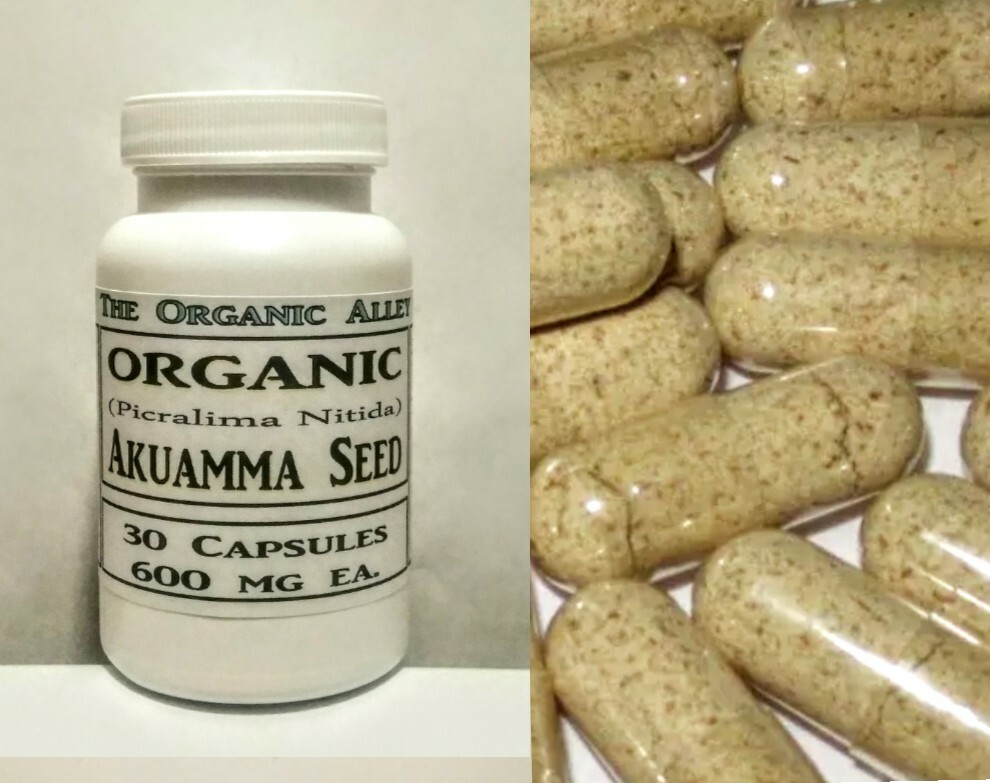 30 Capsules ORGANIC Akuamma Seed Powder (600 Mg) FREE FAST Shipping Fresh Herb