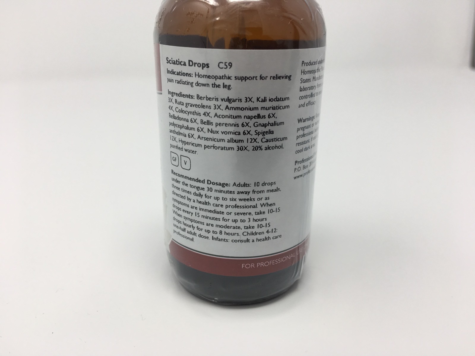 Sciatica Drops For the temporary relief of minor pain radiating down the leg.*