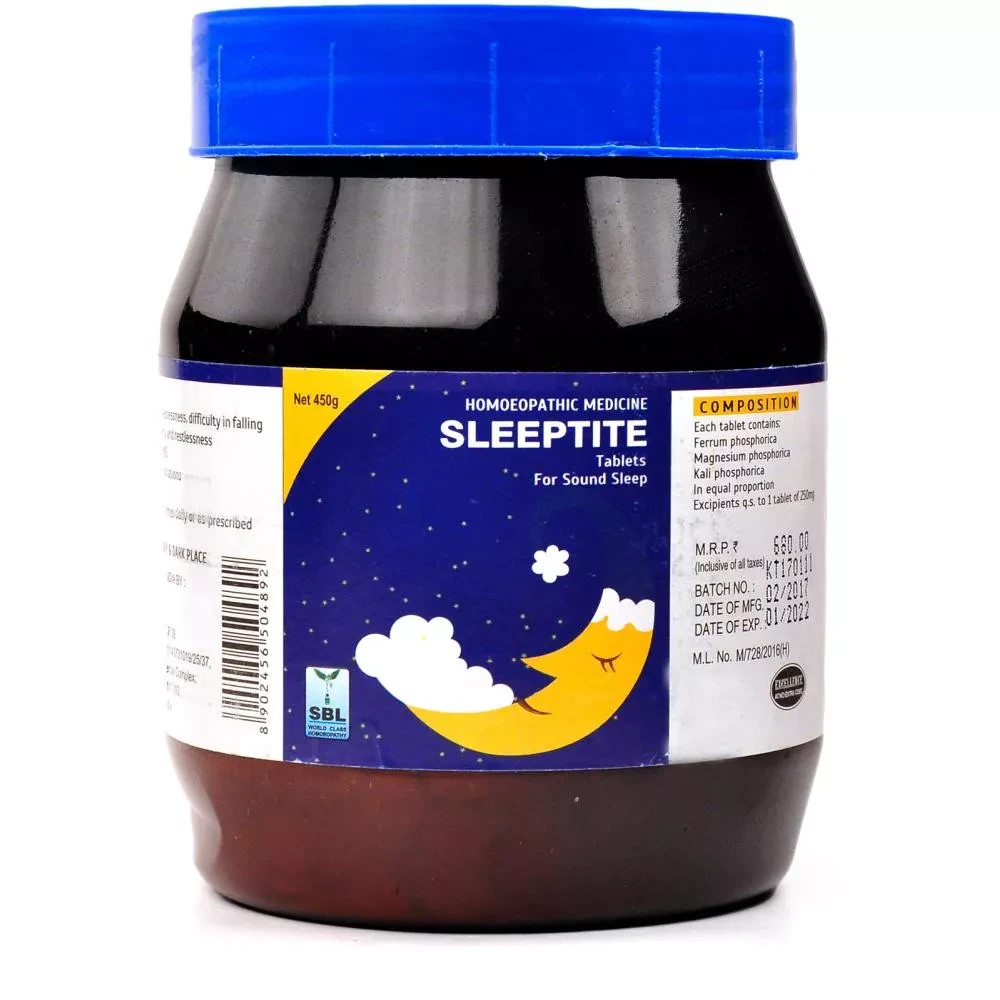 SBL Sleeptite Tabs (450g) Homeopathic Tablet Free Shipping World Wide