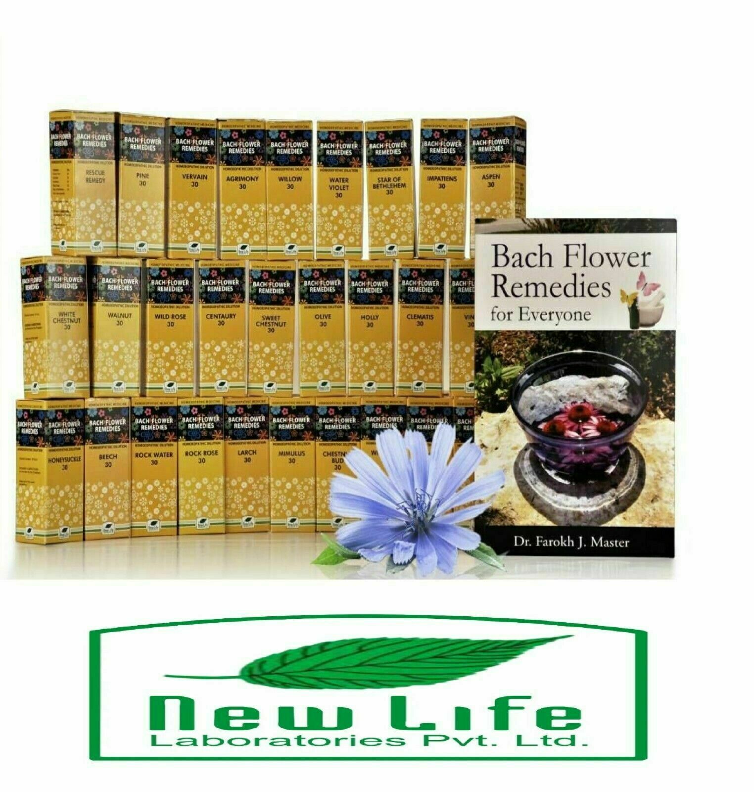 New Life Bach Flower Remedies Kit (30ml) 1Set Complete set of 39 bach flower