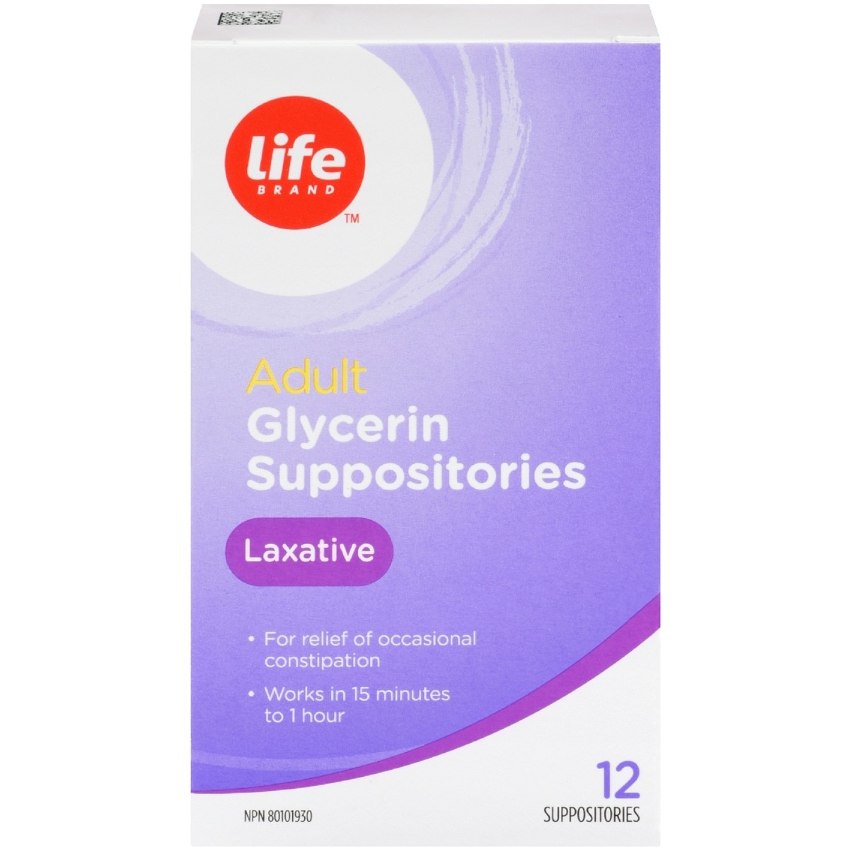 Life Brand Adult Glycerin Suppositories for Constipation – 12 Suppositories