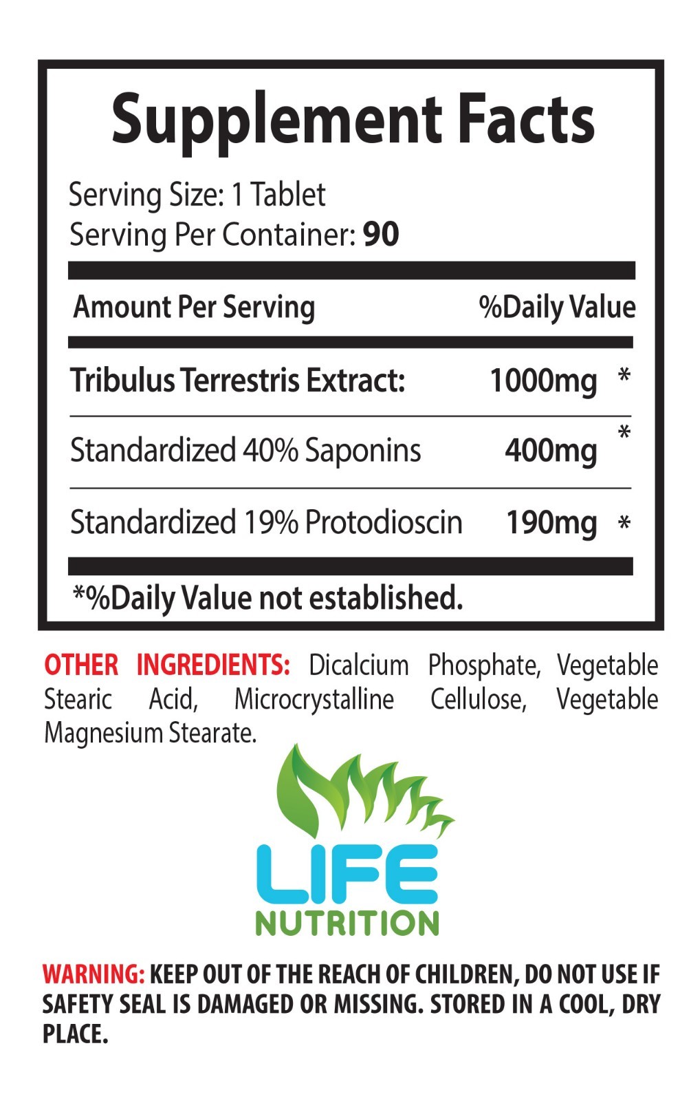 45% Saponins Tribulus Terrestris 1000 270 Tablets increase muscle mass 3B