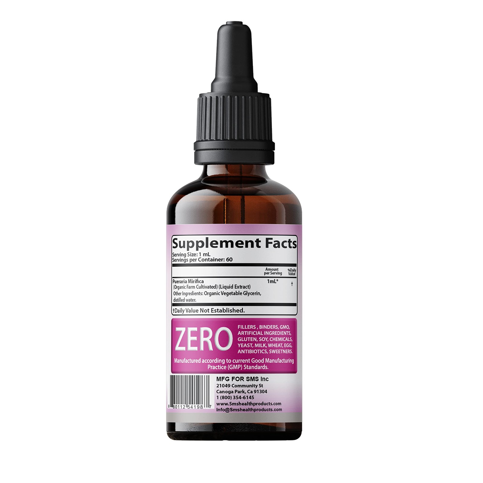 Feminizer by SMS, Pueraria Mirifica Drops for Estrogen | 2 Fl Oz (Pack of 1)
