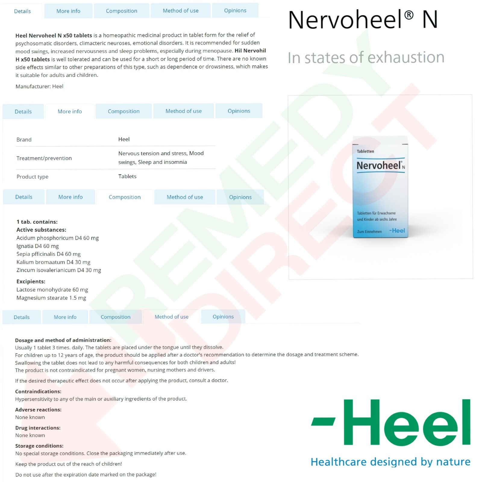 5x NERVOHEEL N Homeopathic Remedy Nervousness, Sleeping Disorders, Mood, Relax,