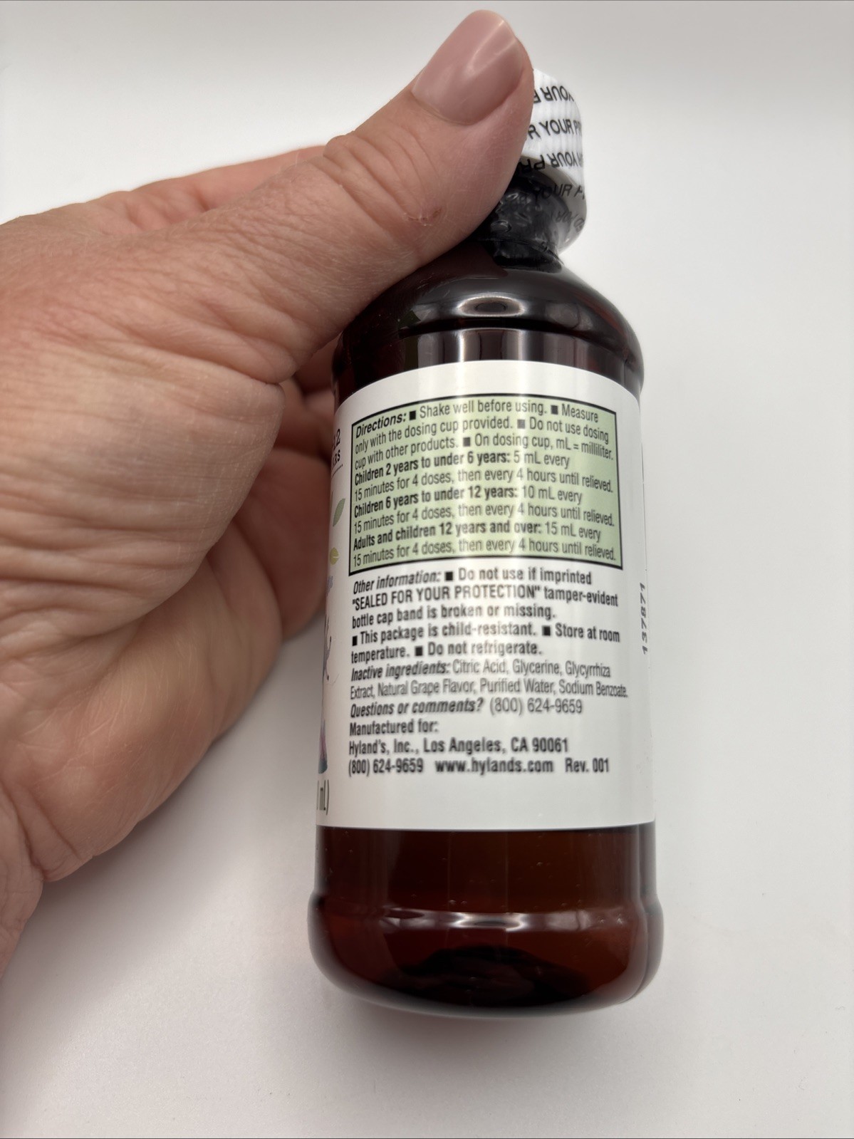 Hyland’s 4 Kids Homeopathic Pain Relief Liquid Grape Flavor 4 fl oz Discontinued