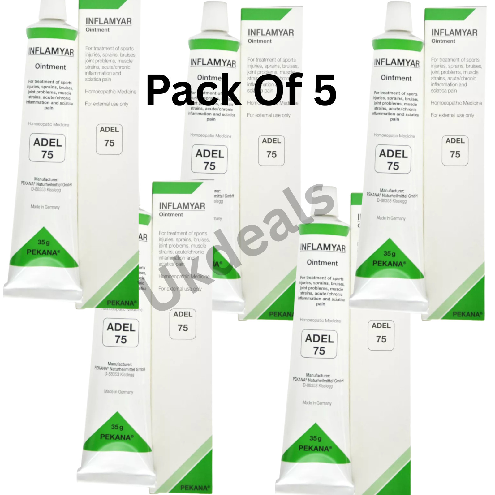 [ Pack Of 5 ] ADEL 75 Homoeopathic Ointment & Homeopathic Remedies Free Shipping