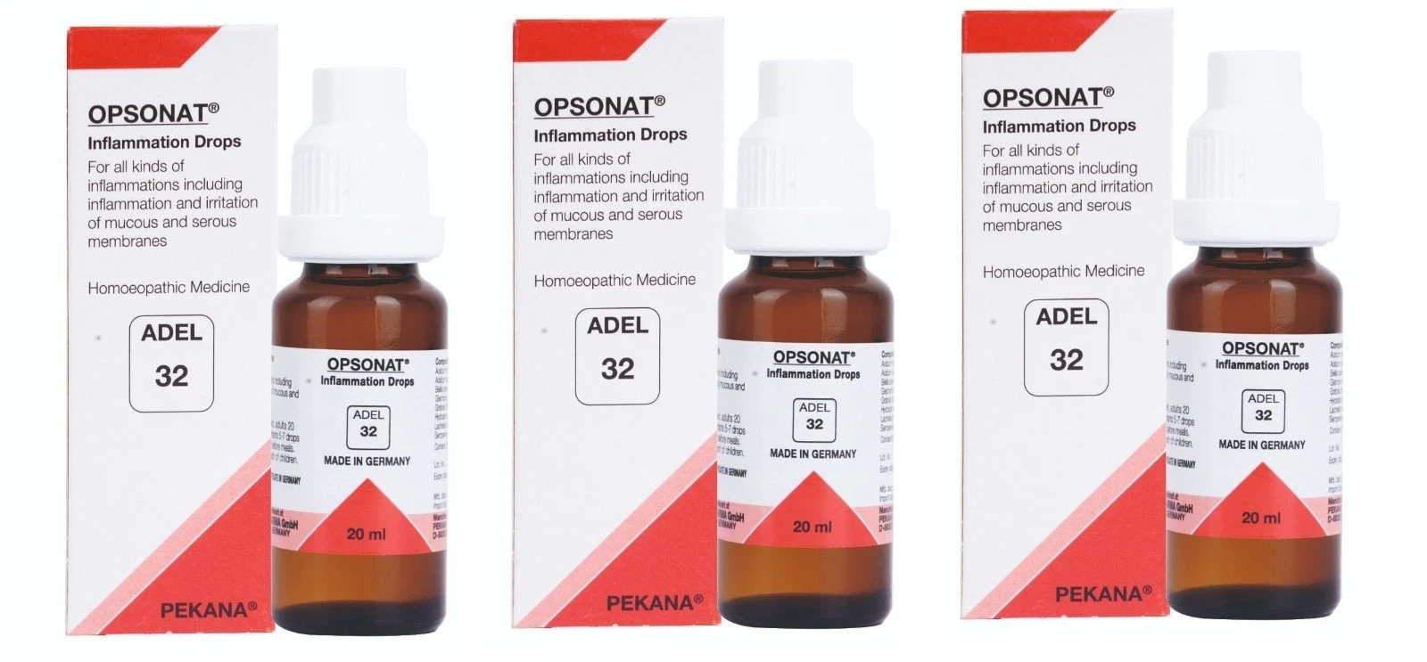 ADEL 32 Inflammation Drops Pack of 3 Natural Homeopathic Remedy