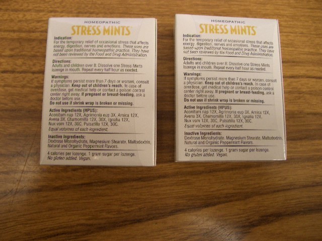 2 Boxes Historical Remedies Homeopathic Stress Mints 30 Lozenges in each