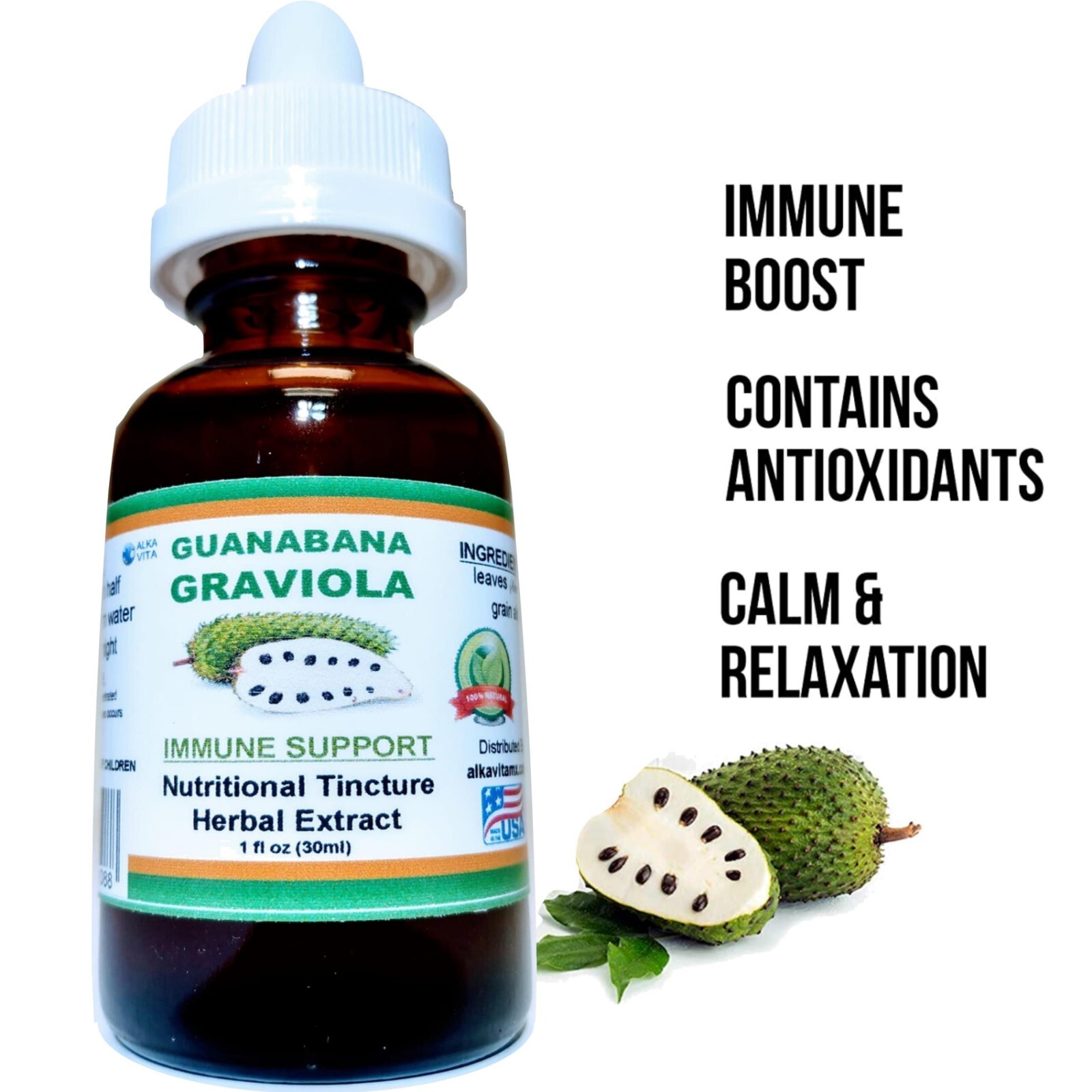 Graviola Guanabana Immune System Booster Antioxidant Herbal Drops By ALKA VITA