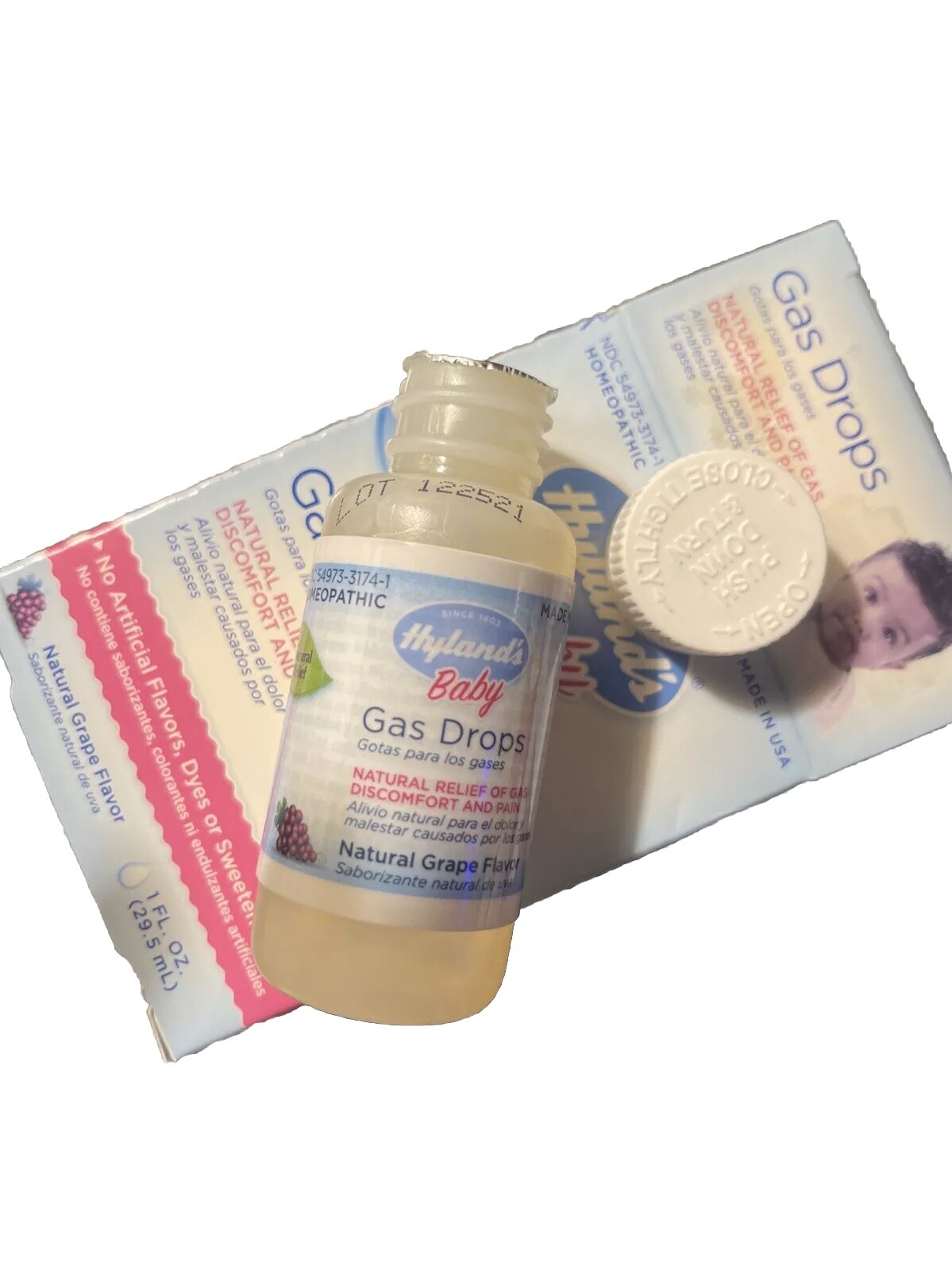 1 Hyland’s Gas Drops for Babies Baby, Natural Gas Relief, Grape Flavor, 1 Fl Oz