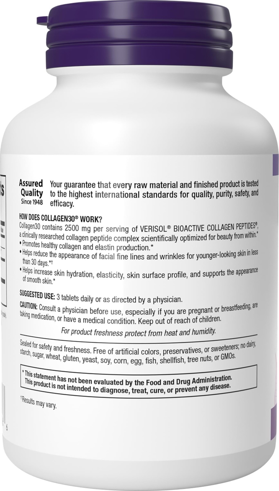 Webber Naturals Hydrolyzed Collagen Peptides, 180 Count (Pack of 1)