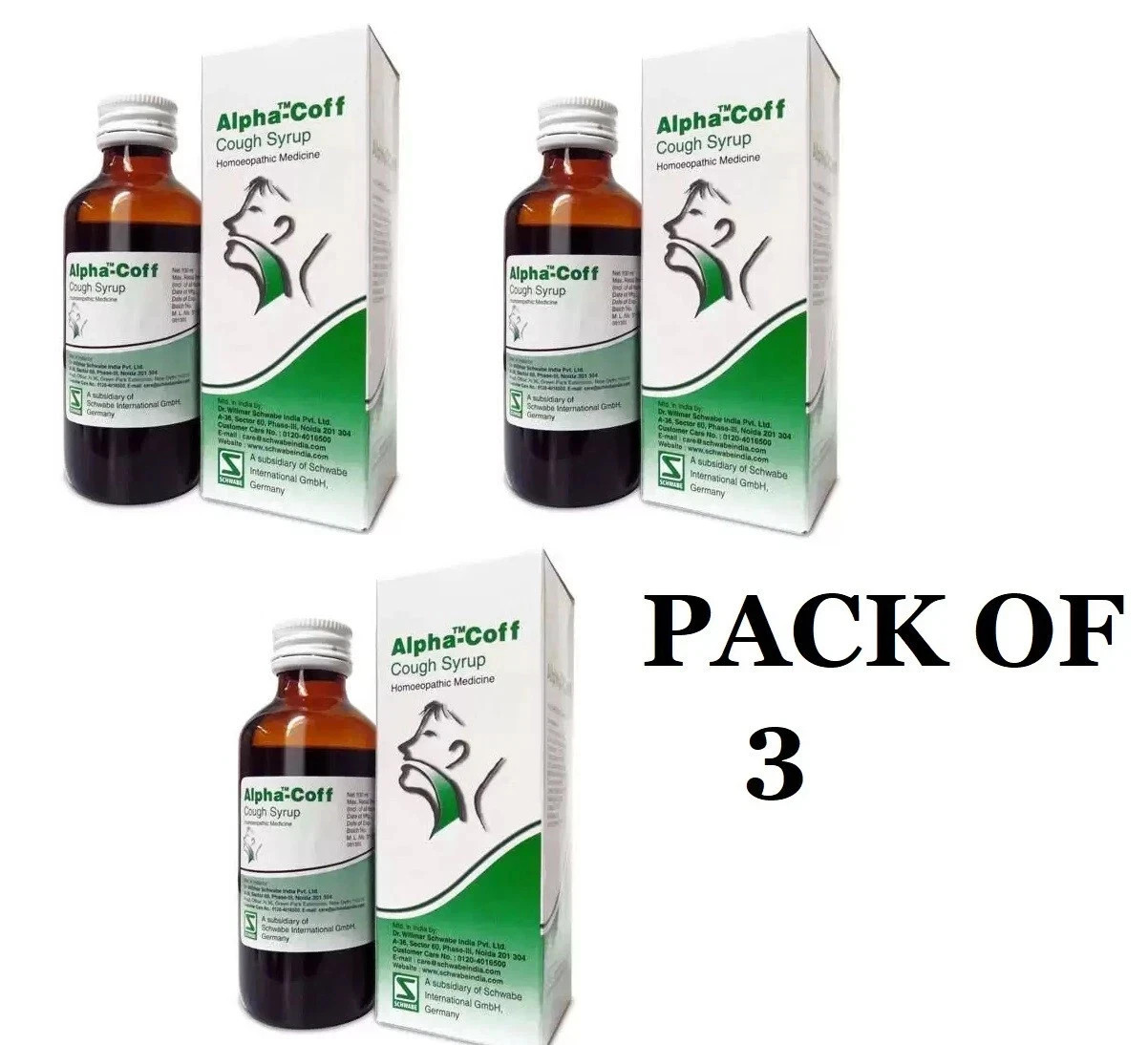 Alpha‑Coff Cough Syrup | Pack of 3 × 100 ml | Natural Respiratory Support
