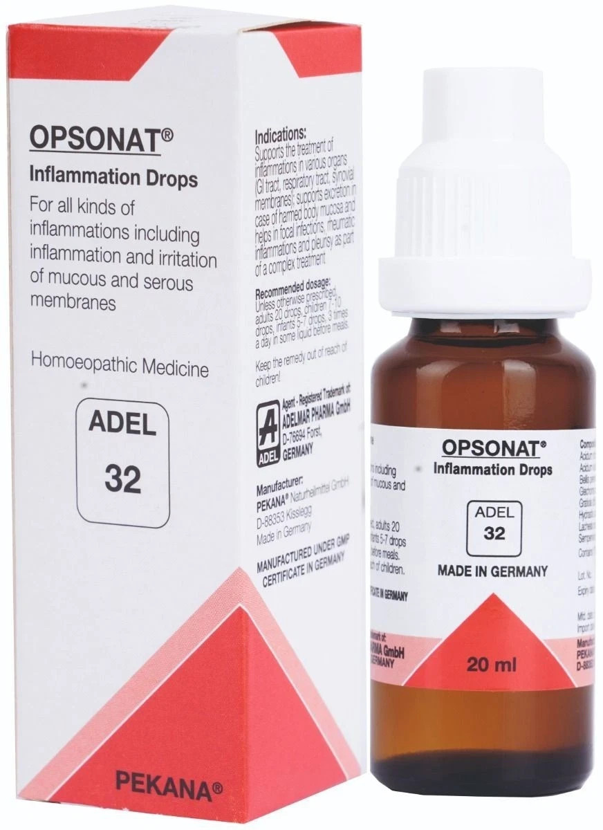ADEL 32 Inflammation Drops Pack of 3 Natural Homeopathic Remedy