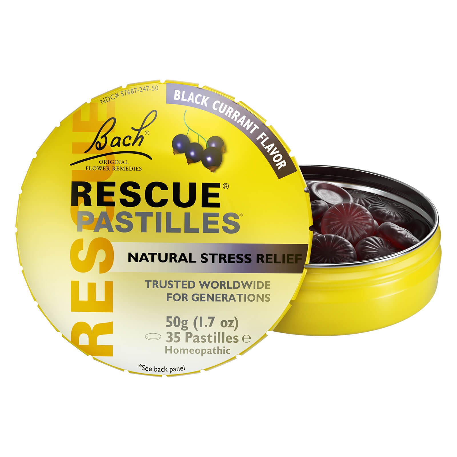 Bach RESCUE Stress Relief Black Currant 50g 1.7 oz, Clearance for EXP 07/2026
