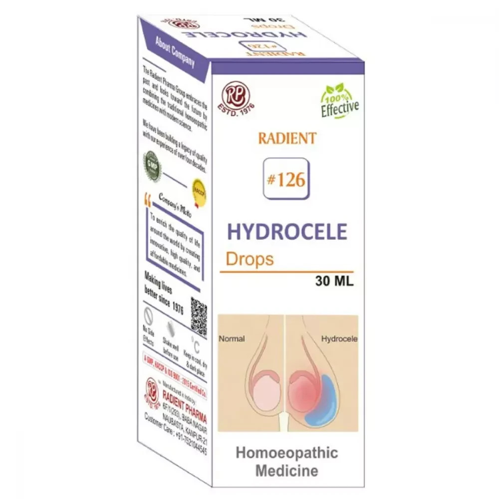 Radient 126 Hydrocele Drops (30ml) Homeopathy Free Shipping