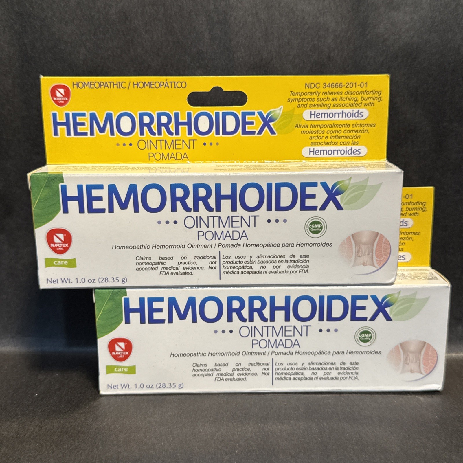 HOMEOPATHIC HEMORRHOIDEX OINTMENT, 2-Pack!1.0 oz/ea, Exp-01/2028