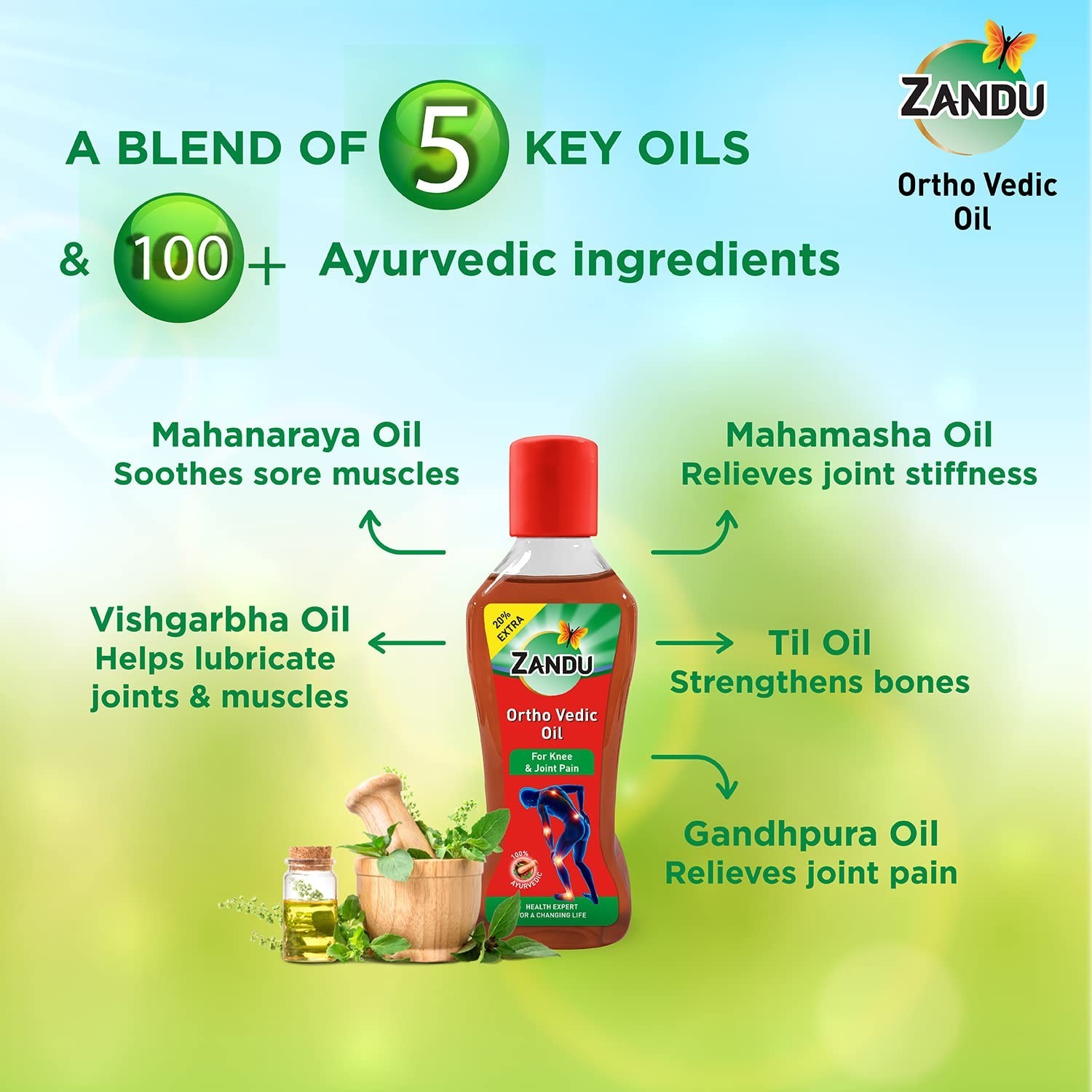 Zandu Ortho Vedic Oil – 120 ml For Knee and Joint Pain