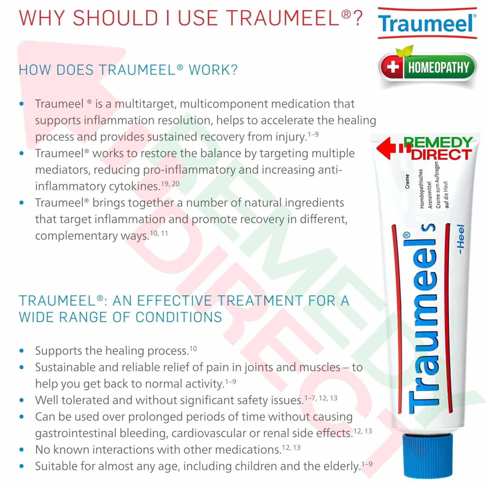 3 x Heel TRAUMEEL S CREAM Homeopathic Ointment 50g Anti-Inflammatory Pain Relief