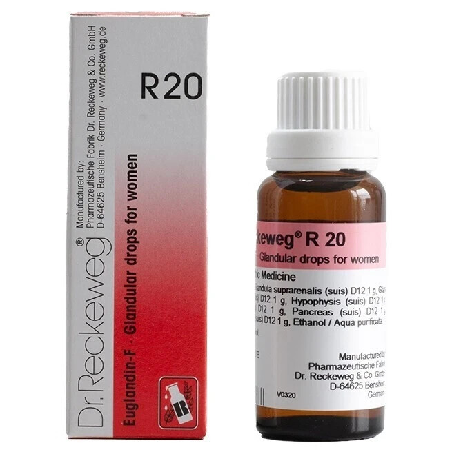🌿 Dr. Reckeweg R20 Homeopathic Drops 22ml Glandular Support for Women 5 BOTTLE