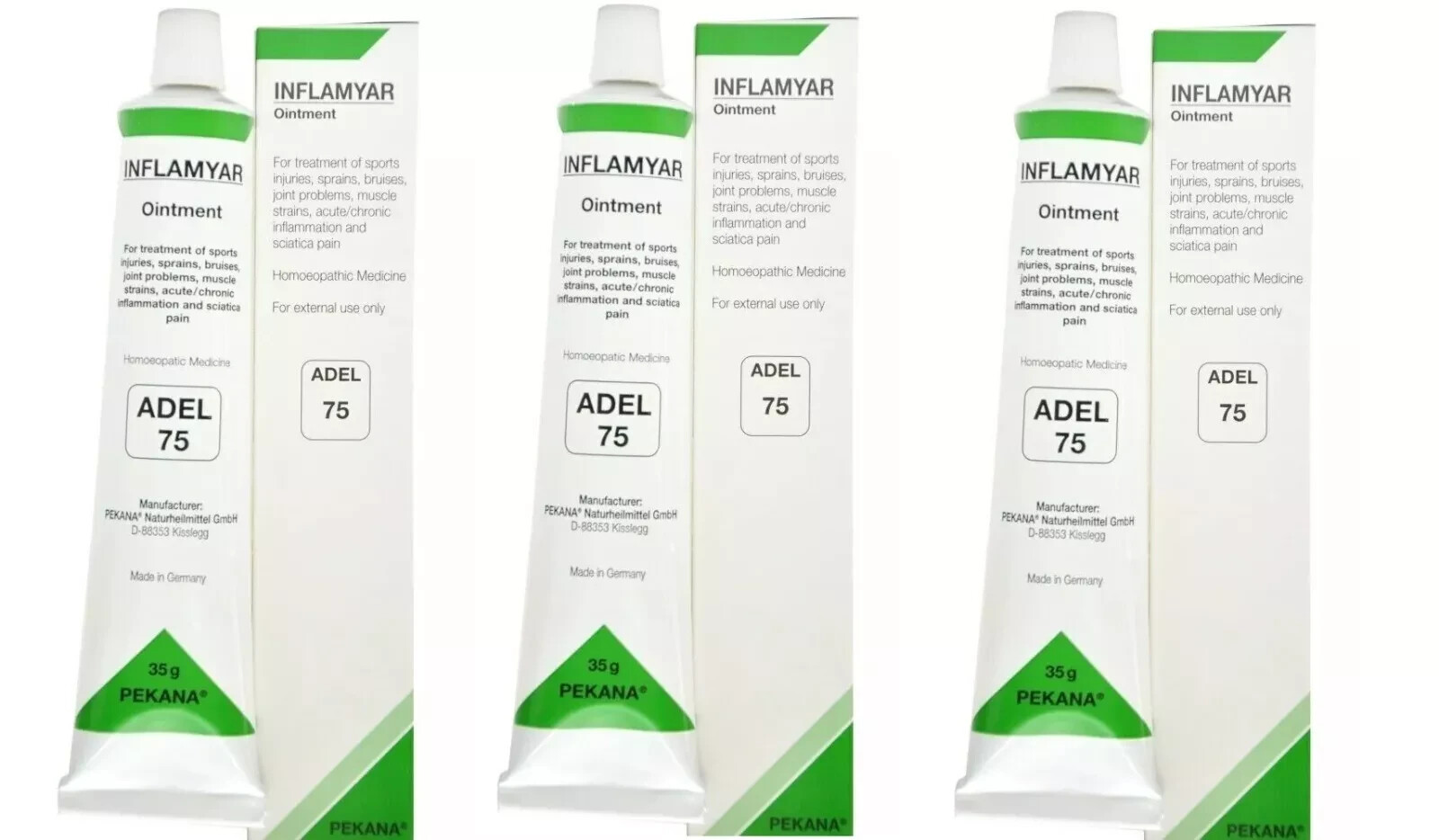 🌿 Pack of 3 ADEL 75 Inflamyar Ointment (35gm each) – Homeopathic Pain Relief 🌿
