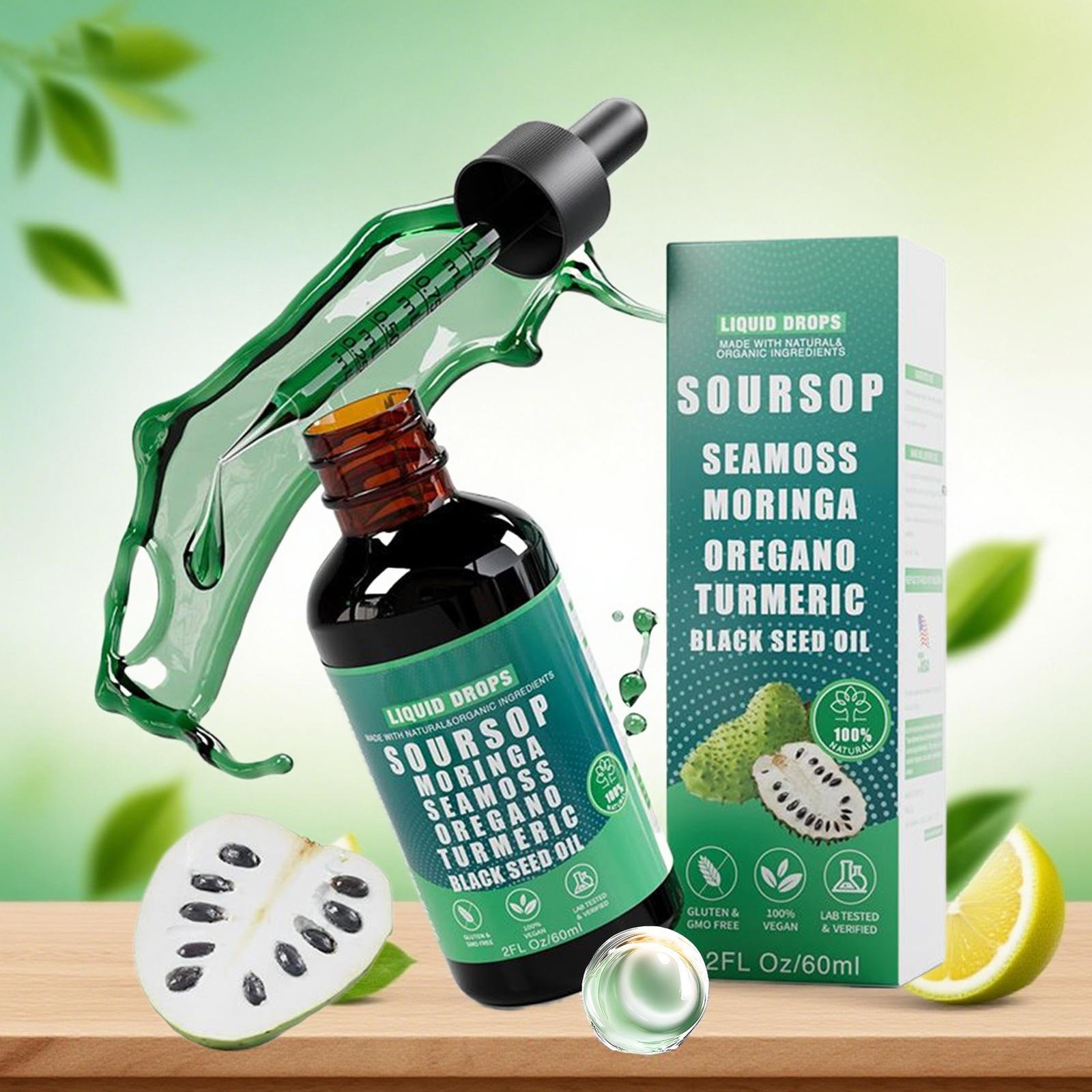 3PCS Vyxion Soursop Bitters Liquid Drops – Immunity, Liver, Gut & Antioxidant
