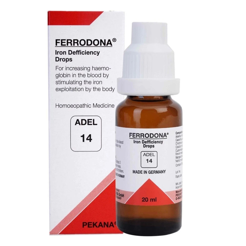 ADEL 14 Iron Deficiency Drops Pack of 3 Natural Homeopathic Remedy for Anemia