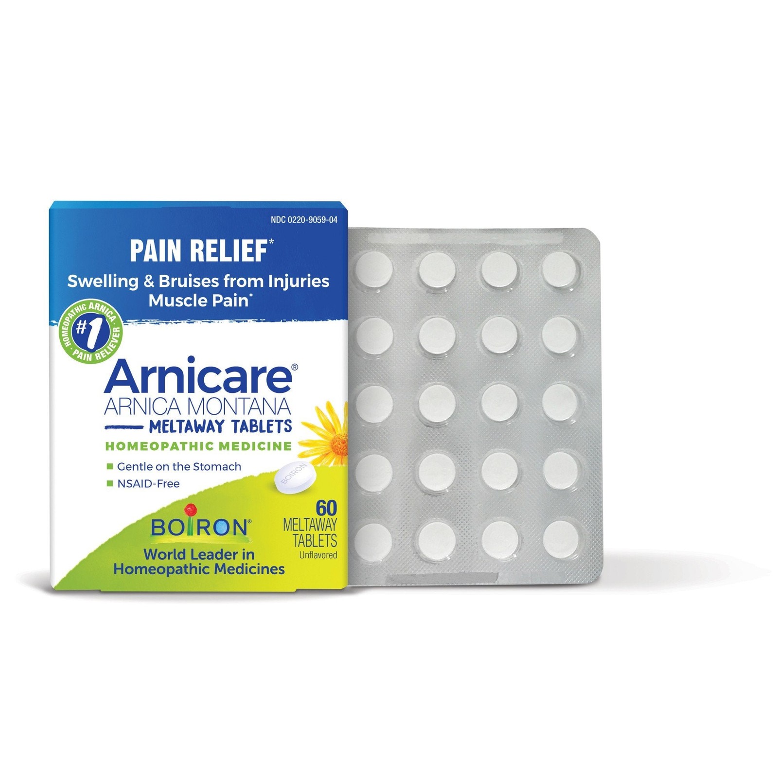 Boiron Arnicare Pain Relief Homeopathic Medicine Tablets NSAID-Free 60 Count