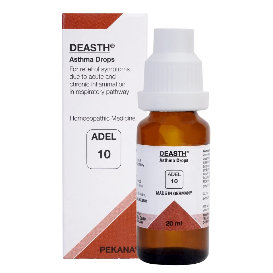 ADEL 10 Respiratory Drops Pack of 6 Natural Homeopathic Remedy for Lung Support
