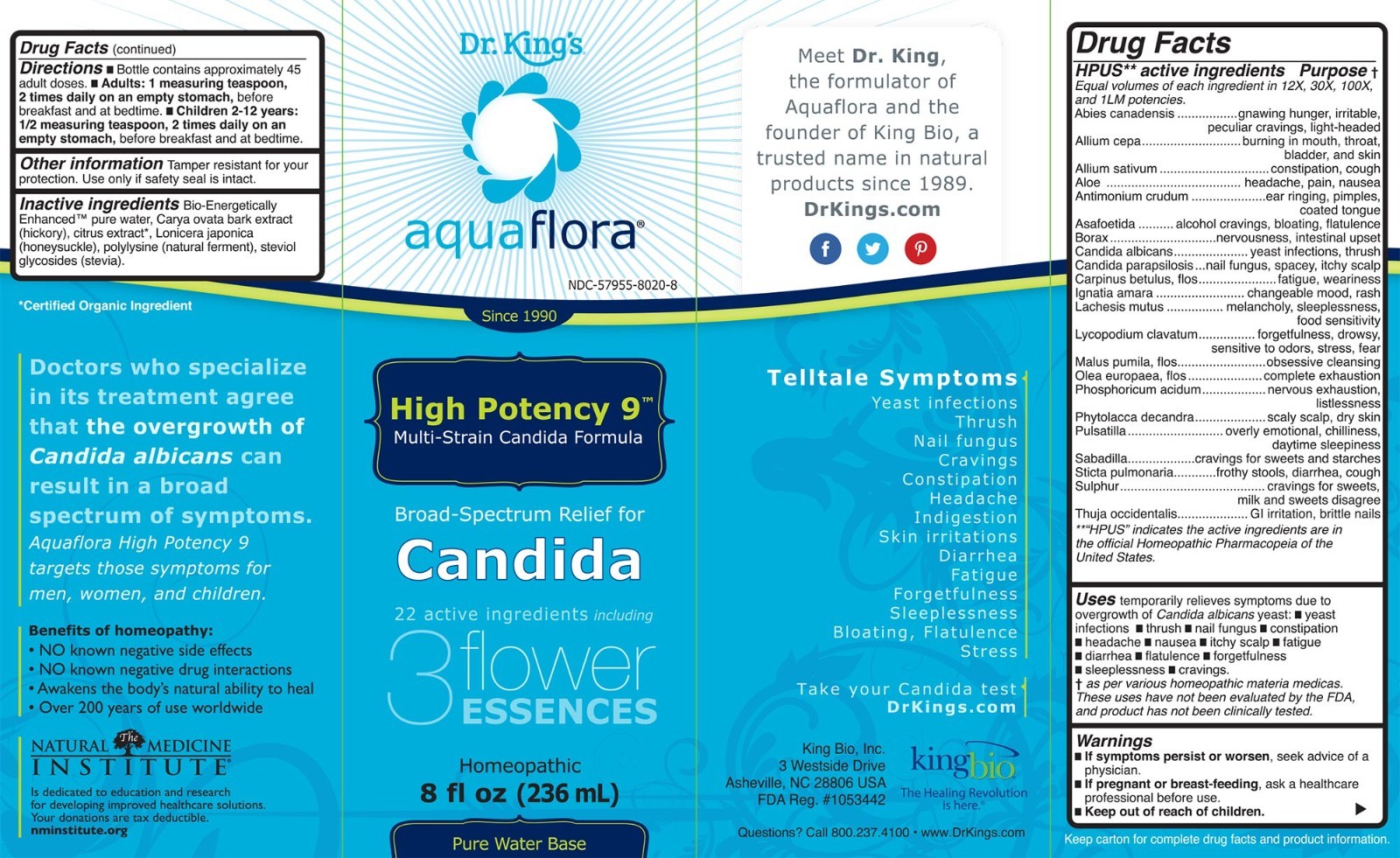 Dr King’s Multi-Strain Candida Relief,(was AquaFlora High Potency 9),2Oz