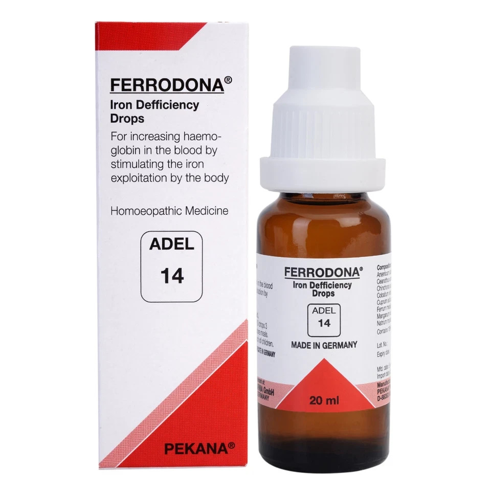 ADEL 14 Iron Deficiency Drops Pack of 3 Natural Homeopathic Remedy for Anemia