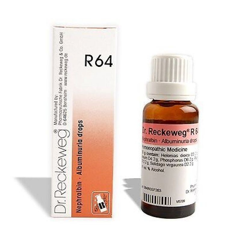 2 x R64 Homeopathic Natural Herb Dr. Reckeweg Excessive protein in urine Drop