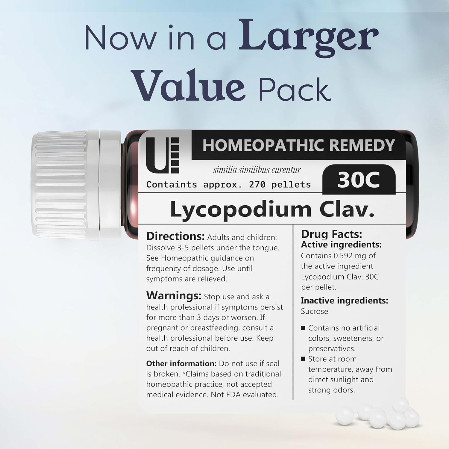 Lycopodium Clavatum 30C Homeopathic Remedy, Pure Sucrose Pellets, Lactose-Free