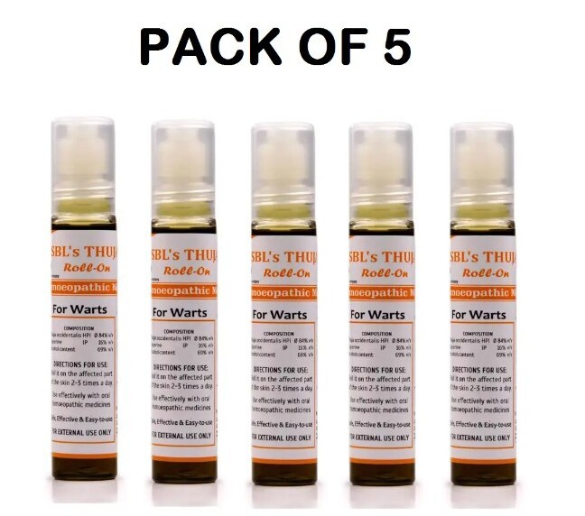 5X SBL Thuja Roll-On Deals with polyps, corns, eruptions and wart 10 ml Each